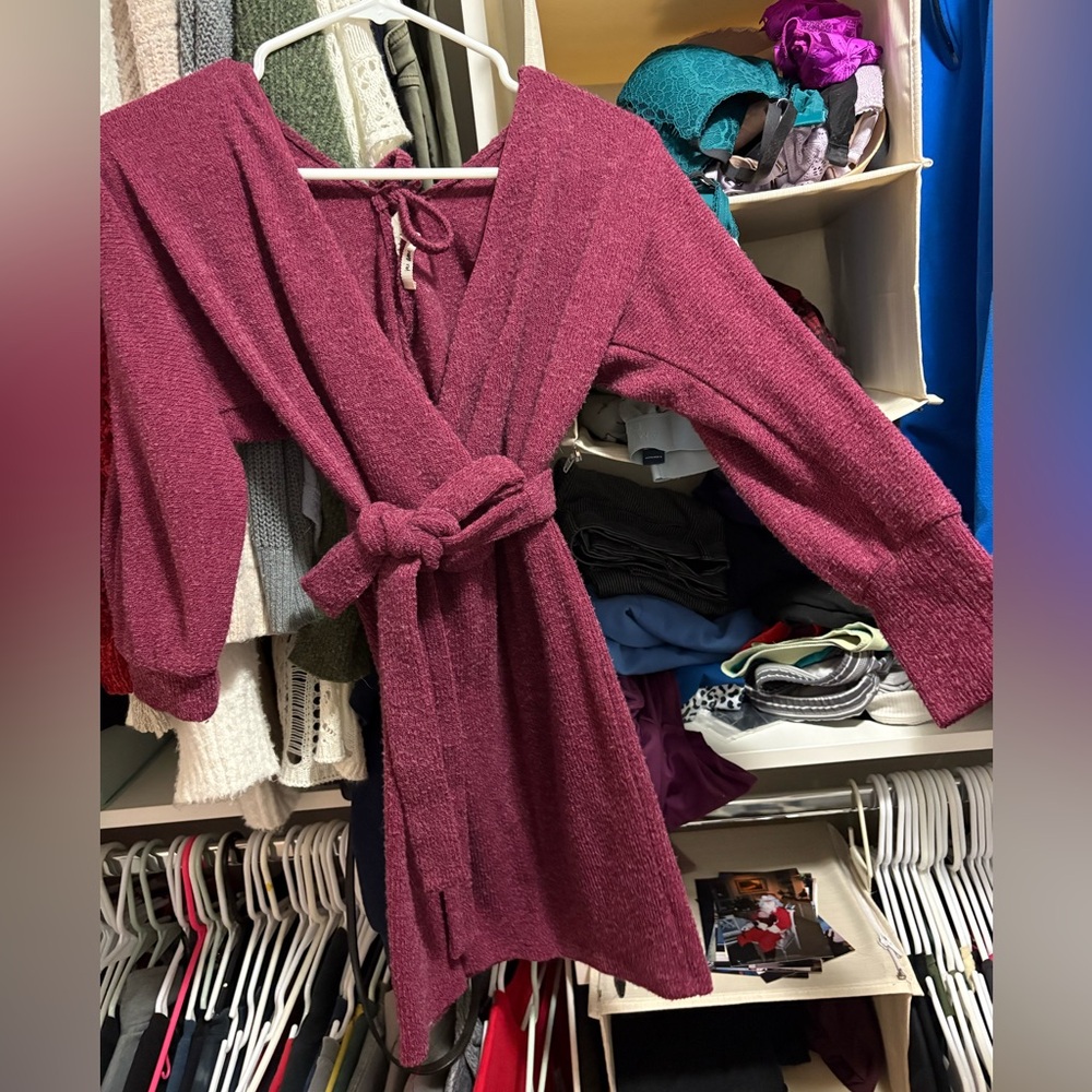 Lulu's Long Sleeve Dress in Berry